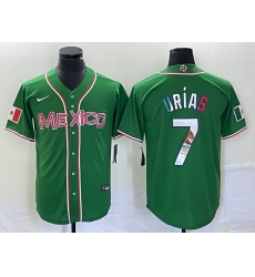 Men Mexico Baseball 7 Julio Urias 2023 Green World Baseball With Patch Classic Stitched Jersey Men Mexico Baseball 7 Julio Urias 2023 Green World Baseball With Patch Classic Stitched Jersey