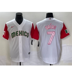Men Mexico Baseball 7 Julio Urias 2023 White Red World Baseball With Patch Classic Stitched Jersey 4 Men Mexico Baseball 7 Julio Urias 2023 White Red World Baseball With Patch Classic Stitched Jersey 4