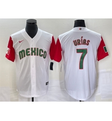 Men Mexico Baseball 7 Julio Urias 2023 White Red World Baseball With Patch Classic Stitched Jersey Men Mexico Baseball 7 Julio Urias 2023 White Red World Baseball With Patch Classic Stitched Jersey