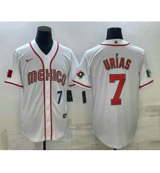 Men Mexico Baseball #7 Julio Urias Number 2023 White World Baseball Classic Stitched Jersey1 Men Mexico Baseball #7 Julio Urias Number 2023 White World Baseball Classic Stitched Jersey1