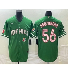 Men's Mexico Baseball #56 Randy Arozarena 2023 Green World Classic Stitched Jerseys Men's Mexico Baseball #56 Randy Arozarena 2023 Green World Classic Stitched Jerseys