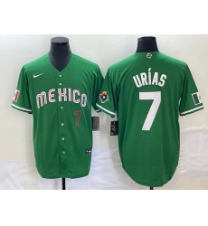 Men's Mexico Baseball #7 Julio Urias Number Green 2023 World Baseball Classic Stitched Jersey 2 Men's Mexico Baseball #7 Julio Urias Number Green 2023 World Baseball Classic Stitched Jersey 2