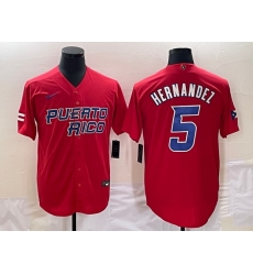 Men Puerto Rico Baseball 5 Enrique Hernandez 2023 Red World Baseball Classic Stitched Jersey Men Puerto Rico Baseball 5 Enrique Hernandez 2023 Red World Baseball Classic Stitched Jersey