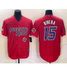 Men's Puerto Rico Baseball #15 Emmanuel Rivera 2023 Red World Classic With Patch Stitched Jerseys Men's Puerto Rico Baseball #15 Emmanuel Rivera 2023 Red World Classic With Patch Stitched Jerseys