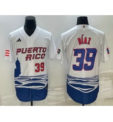 Men's Puerto Rico Baseball #39 Edwin Diaz Number 2023 White World Baseball Classic Stitched Jerseys Men's Puerto Rico Baseball #39 Edwin Diaz Number 2023 White World Baseball Classic Stitched Jerseys