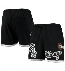 Men Chicago White Sox Black Team Logo Mesh Shorts Men Chicago White Sox Black Team Logo Mesh Shorts