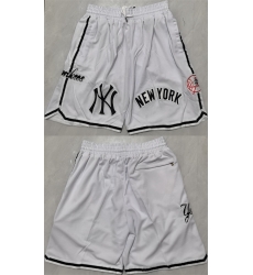 Men New Yok Yankees White Shorts Men New Yok Yankees White Shorts