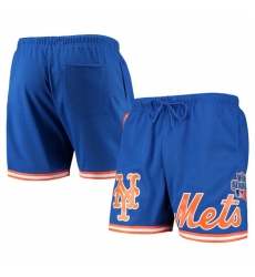 Men New York Mets Royal Team Logo Mesh Shorts Men New York Mets Royal Team Logo Mesh Shorts