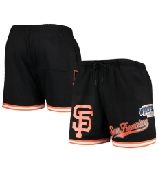 Men San Francisco Giants Black Team Logo Mesh Shorts Men San Francisco Giants Black Team Logo Mesh Shorts