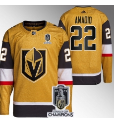 Men Women Youth Vegas Golden Knights #22 Michael Amadio Gold 2023 Stanley Cup Champions Stitched Jersey Men Women Youth Vegas Golden Knights #22 Michael Amadio Gold 2023 Stanley Cup Champions Stitched Jersey