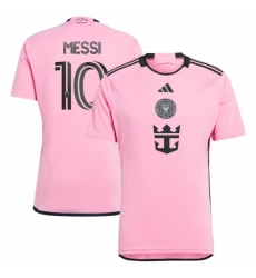 Men Inter Miami CF 10 Lionel Messi Pink 2024 25 Home Soccer Jersey