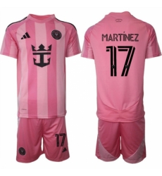 Men Inter Miami CF 17 Josef Martnez 25 26 Pink Home Soccer Jersey Suit