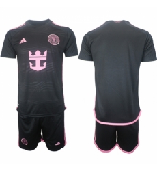 Men Inter Miami CF Blank 2024 25 Black Away Soccer Jersey Suit