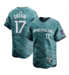 Men Los Angeles Angels 17 Shohei Ohtani Teal 2023 All Star Cool Base Stitched Jersey Men Los Angeles Angels 17 Shohei Ohtani Teal 2023 All Star Cool Base Stitched Jersey
