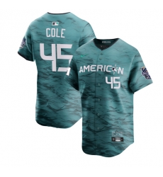 Men New York Yankees 45 Gerrit Cole Teal 2023 All Star Flex Base Stitched Baseball Jersey Men New York Yankees 45 Gerrit Cole Teal 2023 All Star Flex Base Stitched Baseball Jersey