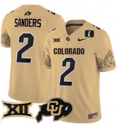 Men Colorado Buffaloes #2 Shedeur Sanders Gold Vapor Limited Stitched Football Jersey Men Colorado Buffaloes #2 Shedeur Sanders Gold Vapor Limited Stitched Football Jersey