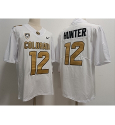 Men Colorado Buffaloes Travis Hunter #12 White Gold Stitched Football Jersey Men Colorado Buffaloes Travis Hunter #12 White Gold Stitched Football Jersey