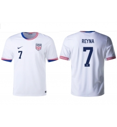 Men US 2024 Soccer White Jersey Custom Men US 2024 Soccer White Jersey Custom