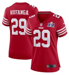Women San Francisco 49ers 29 Talanoa Hufanga Red 2023 F U S E With John Madden Patch Vapor Limited Stitched Football 2024 Super Bowl LVIII Jersey Women San Francisco 49ers 29 Talanoa Hufanga Red 2023 F U S E With John Madden Patch Vapor Limited Stitched Football 2024 Super Bowl LVIII Jersey
