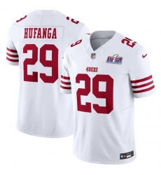 Youth San Francisco 49ers 29 Talanoa Hufanga White 2023 F U S E With John Madden Patch Vapor Limited Stitched Football 2024 Super Bowl LVIII Jersey Youth San Francisco 49ers 29 Talanoa Hufanga White 2023 F U S E With John Madden Patch Vapor Limited Stitched Football 2024 Super Bowl LVIII Jersey