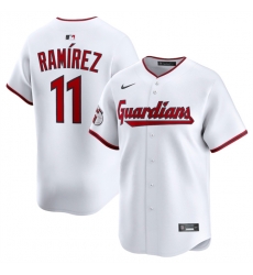 Men Cleveland Guardians 11 Jose Ramirez White Home Limited Stitched Baseball Jersey Men Cleveland Guardians 11 Jose Ramirez White Home Limited Stitched Baseball Jersey