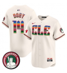 Men Cleveland Guardians 14 Larry Doby Cream Mexico Vapor Premier Limited Stitched Baseball Jersey