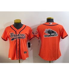 Women Denver Broncos big logoorange Cool Base Stitched Baseball Jersey Women Denver Broncos big logoorange Cool Base Stitched Baseball Jersey