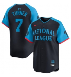 Men National League 7 Trea Turner Navy 2024 All Star Limited Stitched Baseball Jersey Men National League 7 Trea Turner Navy 2024 All Star Limited Stitched Baseball Jersey