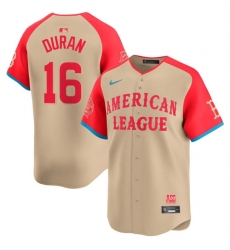 Youth American League 16 Jarren Duran Cream 2024 All Star Limited Stitched Jersey Youth American League 16 Jarren Duran Cream 2024 All Star Limited Stitched Jersey