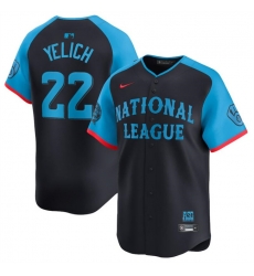 Youth National League 22 Christian Yelich Navy 2024 All Star Limited Stitched Baseball Jersey Youth National League 22 Christian Yelich Navy 2024 All Star Limited Stitched Baseball Jersey