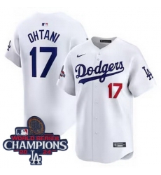 Men Nike Los Angeles Dodgers Shohei Ohtani #17 White Flex Base 2024 World Series Champions Stitched MLB Jersey Men Nike Los Angeles Dodgers Shohei Ohtani #17 White Flex Base 2024 World Series Champions Stitched MLB Jersey