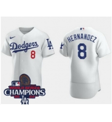 Youth Nike Los Angeles Dodgers Enrique Hernandez #8 White Flex Base 2024 World Series Champions Stitched MLB Jersey Youth Nike Los Angeles Dodgers Enrique Hernandez #8 White Flex Base 2024 World Series Champions Stitched MLB Jersey