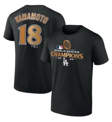 Men Los Angeles Dodgers 18 Yoshinobu Yamamoto Black 2024 World Series Champions Name 26 Number T Shirt Men Los Angeles Dodgers 18 Yoshinobu Yamamoto Black 2024 World Series Champions Name 26 Number T Shirt