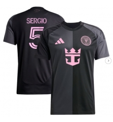Men's Inter Miami CF Sergio Busquets adidas Black 2025 The Fortitude Kit Replica Player Jersey