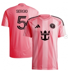 Men's Inter Miami CF Sergio Busquets adidas Light Pink 2025 Euforia Replica Player Jersey