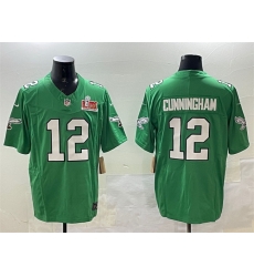 Men Philadelphia Eagles 12 Randall Cunningham Green 2025 Super Bowl LIX Patch F U S E Throwback Vapor Untouchable Limited Stitched Football Jersey Men Philadelphia Eagles 12 Randall Cunningham Green 2025 Super Bowl LIX Patch F U S E Throwback Vapor Untouchable Limited Stitched Football Jersey