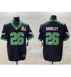 Men Philadelphia Eagles 26 Saquon Barkley Black 2025 Super Bowl LIX Patch F U S E Vapor Untouchable Limited Stitched Football Jersey Men Philadelphia Eagles 26 Saquon Barkley Black 2025 Super Bowl LIX Patch F U S E Vapor Untouchable Limited Stitched Football Jersey