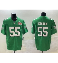 Men Philadelphia Eagles 55 Brandon Graham Green 2025 Super Bowl LIX Patch F U S E Throwback Vapor Untouchable Limited Stitched Football Jersey Men Philadelphia Eagles 55 Brandon Graham Green 2025 Super Bowl LIX Patch F U S E Throwback Vapor Untouchable Limited Stitched Football Jersey