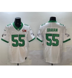 Men Philadelphia Eagles 55 Brandon Graham White 2025 Super Bowl LIX Patch F U S E Vapor Untouchable Limited Stitched Football Jersey Men Philadelphia Eagles 55 Brandon Graham White 2025 Super Bowl LIX Patch F U S E Vapor Untouchable Limited Stitched Football Jersey