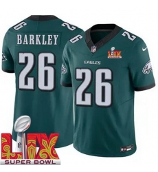Youth Philadelphia Eagles Saquon Barkley #26 Green 2024 2025 Super Bowl LIX F U S E Stitched NFL Jersey Youth Philadelphia Eagles Saquon Barkley #26 Green 2024 2025 Super Bowl LIX F U S E Stitched NFL Jersey