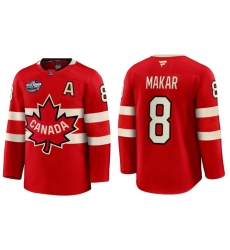 Men Canada Cale Makar #8 Red 2025 4 Nations Face Off Premium Stitched Jersey