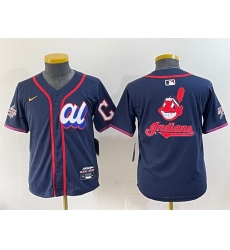 Youth American League Cleveland Guardians Team Big Logo Navy 2025 All Star Edition Limited Stitched Baseball Jersey