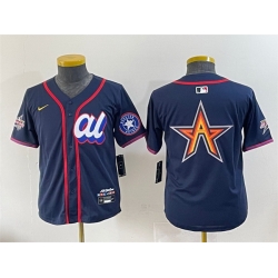 Youth American League Houston Astros Team Big Logo Navy 2025 All Star Edition Limited Stitched Baseball Jersey 2
