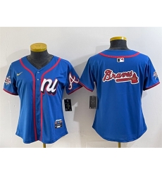 Youth National League Atlanta Braves Team Big Logo Blue 2025 All Star Edition Limited Stitched Baseball Jersey