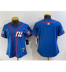 Youth National League Colorado Rockies Blank Blue 2025 All Star Edition Limited Stitched Baseball Jersey