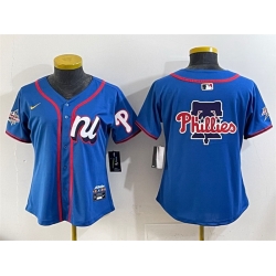 Youth National League Philadelphia Phillies Team Big Logo Blue 2025 All Star Edition Limited Stitched Baseball Jersey