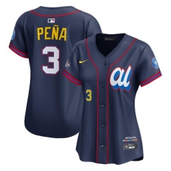 Women American League 3 Jeremy Pena Navy 2025 All Star Limited Stitched Baseball Jersey 