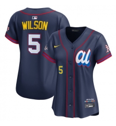Women American League 5 Jacob Wilson Navy 2025 All Star Edition Limited Stitched Baseball Jersey 