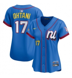 Women National League 17 Shohei Ohtani Blue 2025 All Star Edition Limited Stitched Baseball Jersey 
