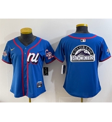 Women National League Colorado Rockies Team Big Logo Blue 2025 All Star Edition Limited Stitched Baseball Jersey 